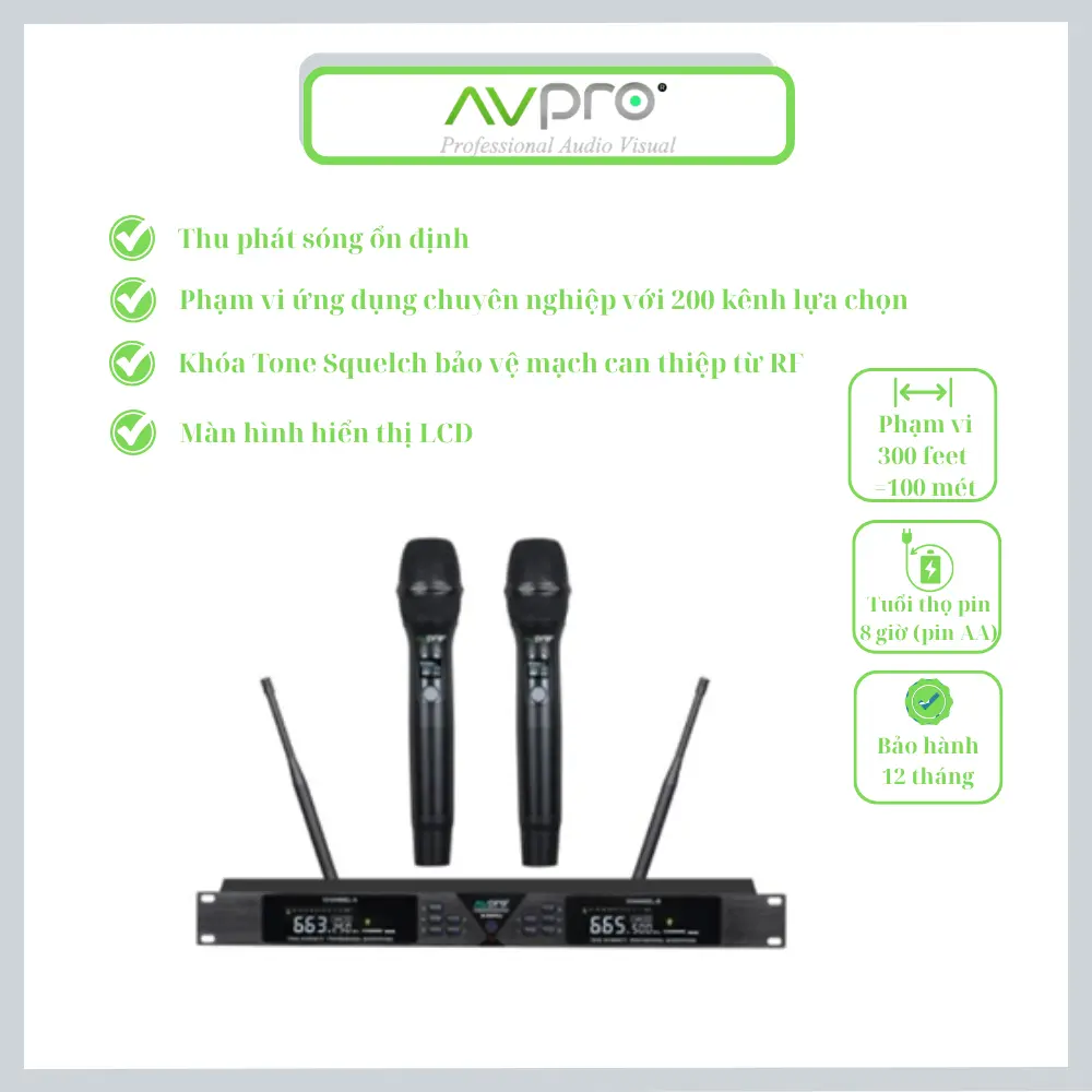 MICRO KHÔNG DÂY AVPRO M-600Plus MICRO KHÔNG DÂY, AVPRO M-600Plus