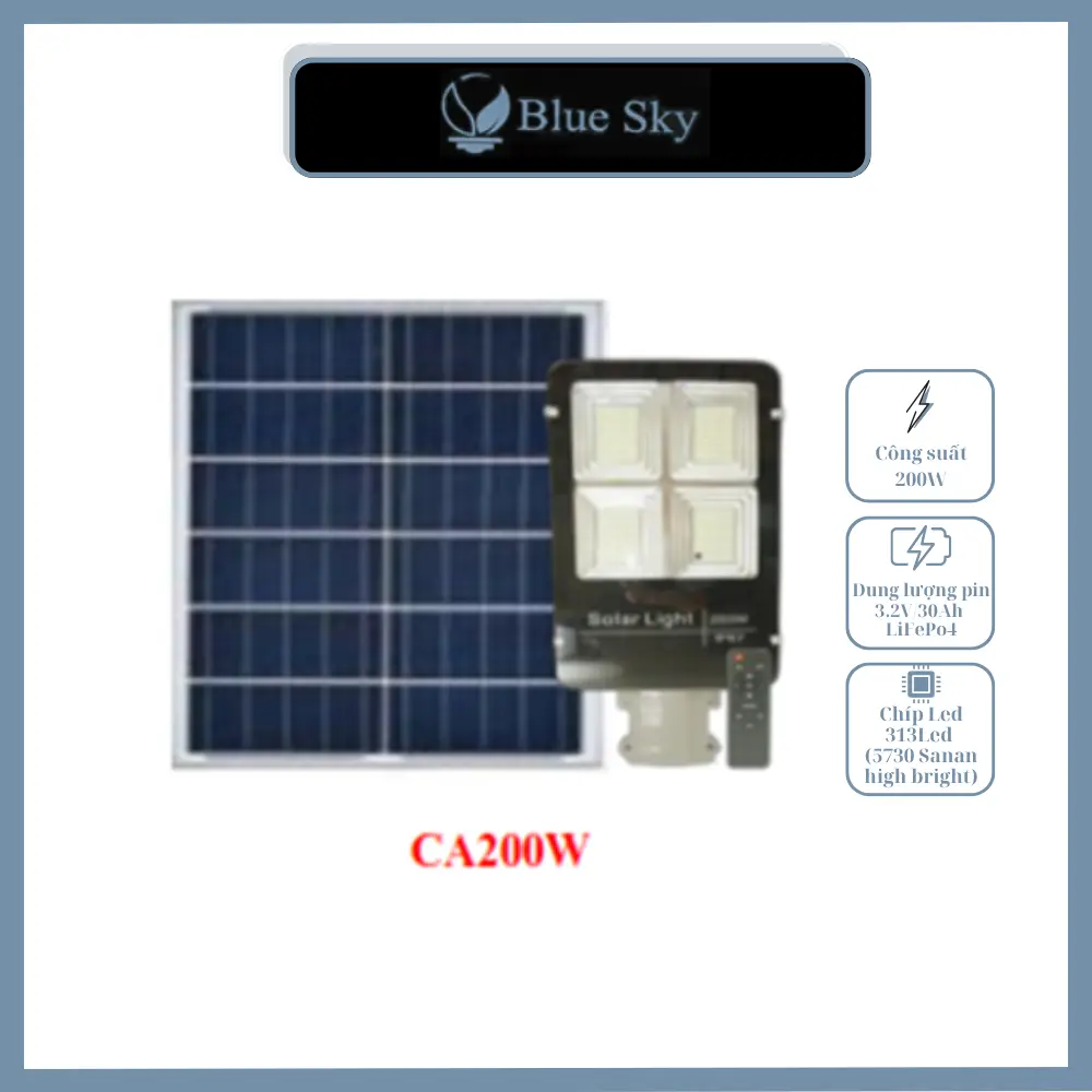 ĐÈN NĂNG LƯỢNG MẶT TRỜI - BLUESKY BLS-CA200 ĐÈN NĂNG LƯỢNG MẶT TRỜI, BLUESKY BLS-CA200
