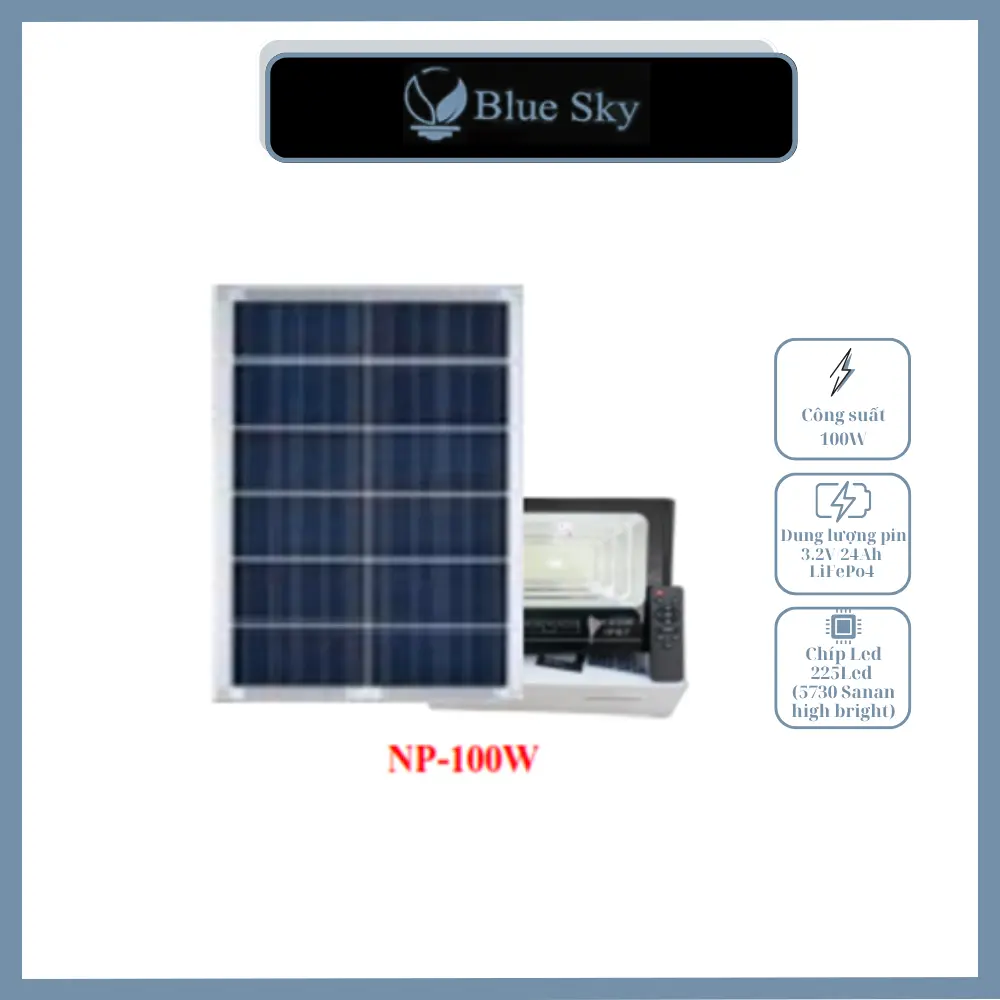 ĐÈN NĂNG LƯỢNG MẶT TRỜI - BLUESKY BLS - NP100 ĐÈN NĂNG LƯỢNG MẶT TRỜI, BLUESKY BLS – NP100