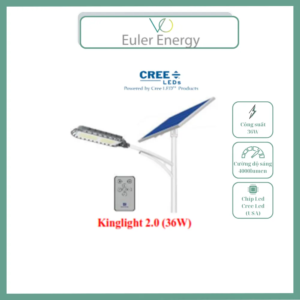 ĐÈN NĂNG LƯỢNG MẶT TRỜI - EULER ENERGY Kinglight 2.0 (36W) ĐÈN NĂNG LƯỢNG MẶT TRỜI, EULER ENERGY Kinglight 2.0 (36W)