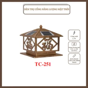 ĐÈN TRỤ CỔNG, NĂNG LƯỢNG MẶT TRỜI, TC – 251