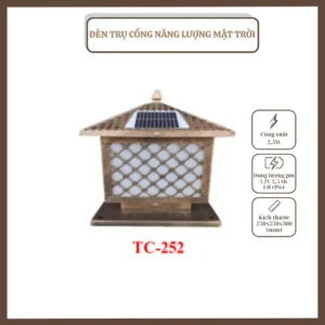 ĐÈN TRỤ CỔNG, NĂNG LƯỢNG MẶT TRỜI, TC – 252
