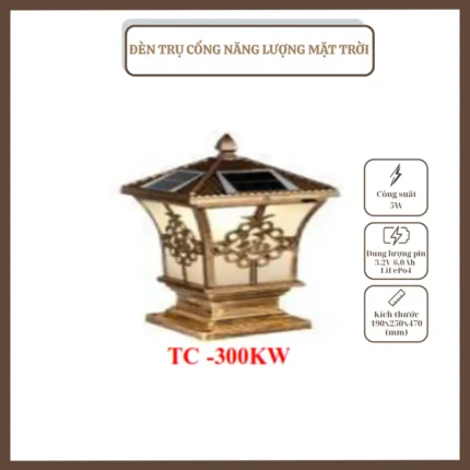 ĐÈN TRỤ CỔNG, NĂNG LƯỢNG MẶT TRỜI, TC – 300KW