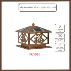 ĐÈN TRỤ CỔNG, NĂNG LƯỢNG MẶT TRỜI, TC – 301