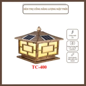ĐÈN TRỤ CỔNG, NĂNG LƯỢNG MẶT TRỜI, TC – 400