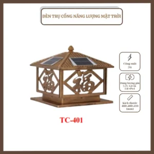 ĐÈN TRỤ CỔNG, NĂNG LƯỢNG MẶT TRỜI, TC – 401