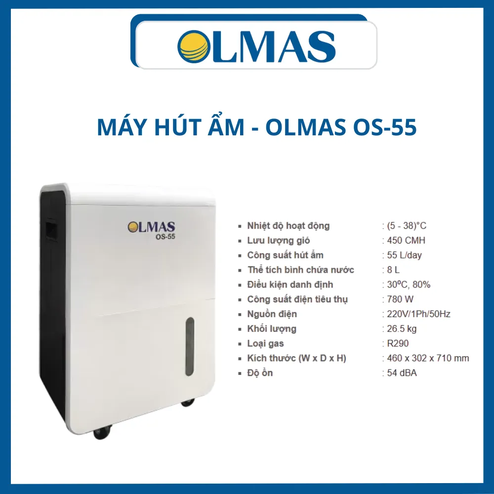 MÁY HÚT ẨM - OLMAS OS-55 MÁY HÚT ẨM - OLMAS OS-55